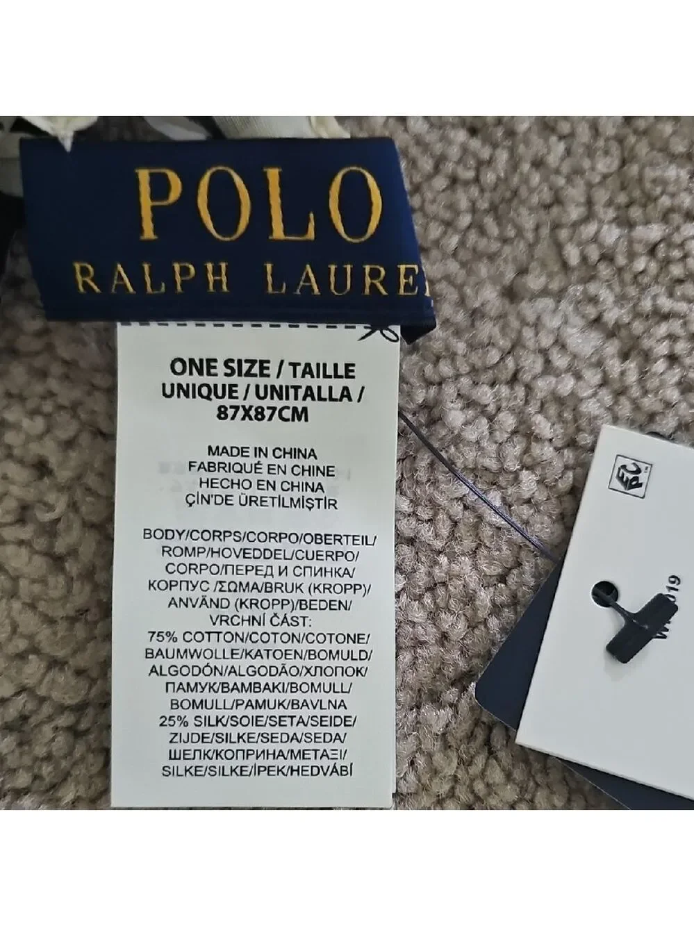 Polo by Ralph Lauren Black and White Animal Print Scarf